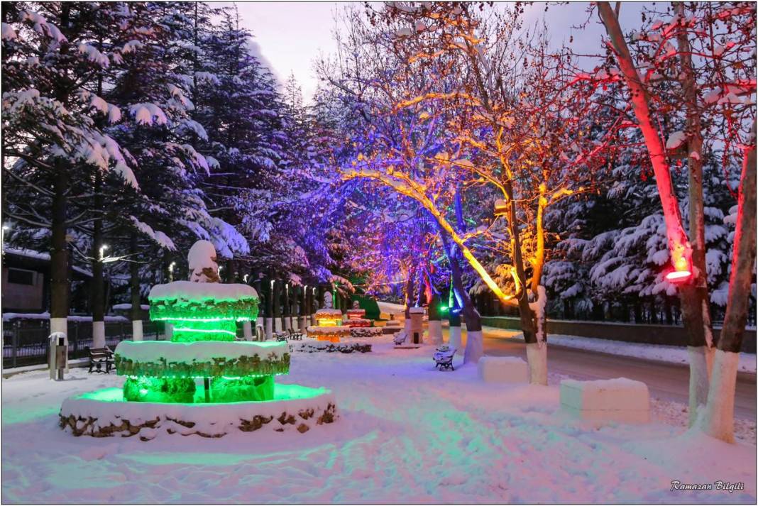 Konya’nın karla kaplı ilçesinden kartpostallık kareler 18